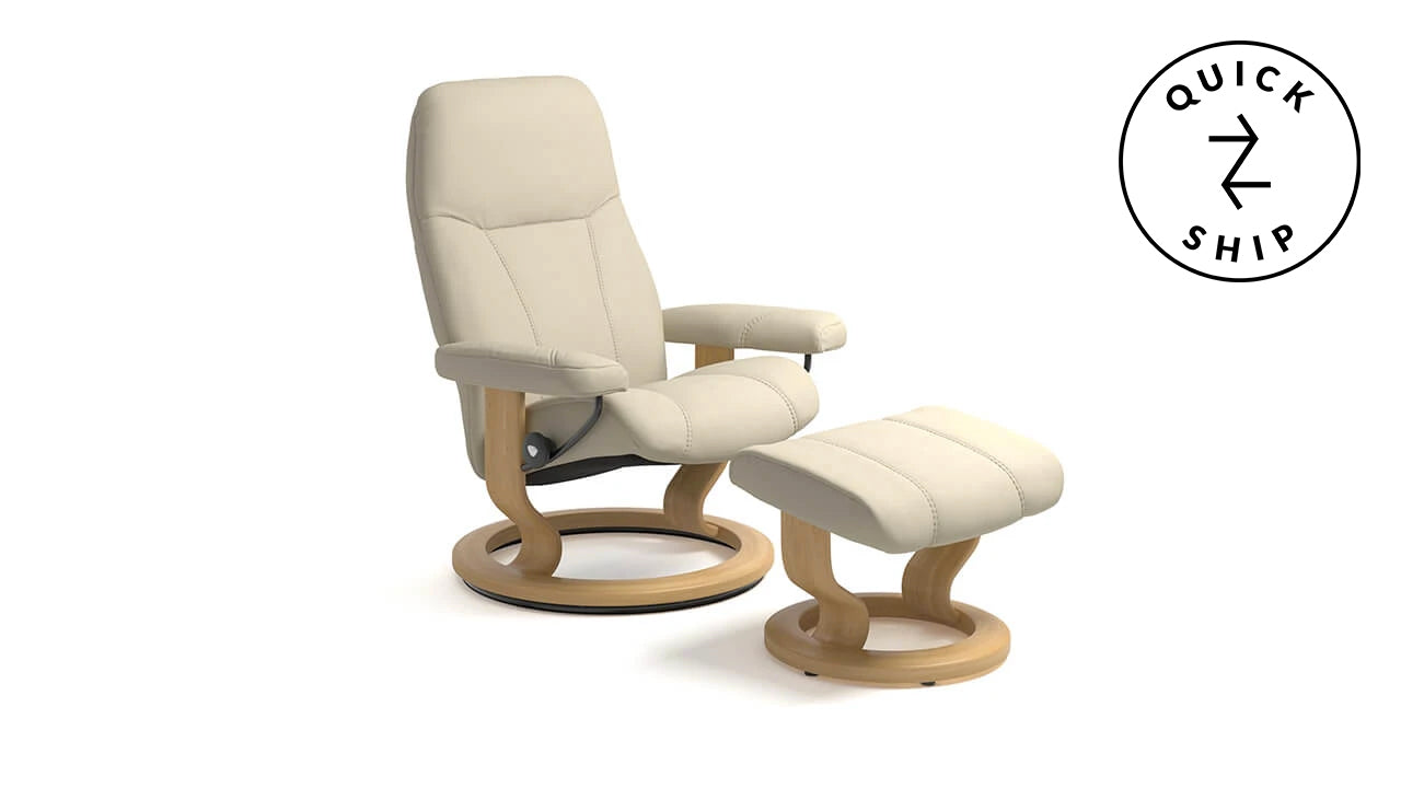 Medium Stressless Consul Classic Leather Chair Stool – Ward