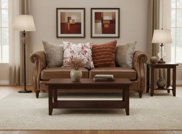 Winslet Leather 1.5 Seater Pillow Back Sofa