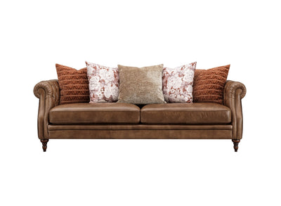 Winslet 4 Seater Leather Pillow Back Sofa (Potting Shed)
