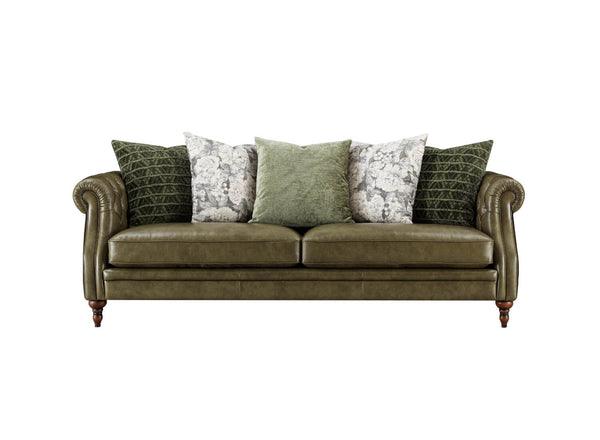 Winslet 4 Seater Leather Pillow Back Sofa (Ivy Wall)