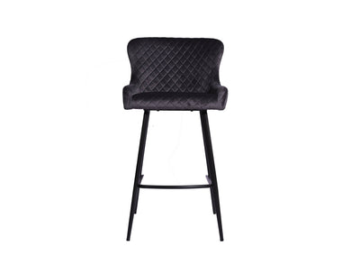 Alexa Bar Stool Grey Velvet