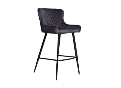 Alexa Bar Stool Grey Velvet
