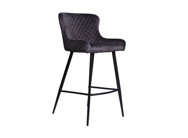 Alexa Bar Stool Grey Velvet