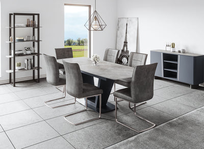 Avola Fixed Top Dining Table (180cm) Grey
