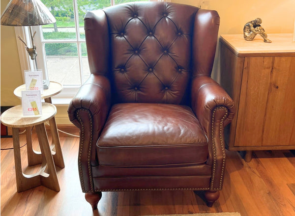 Balmoral Leather Wing Chair