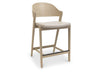 Velda Bar Stool Ivory Faux Leather