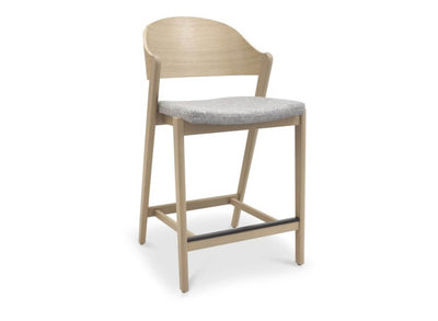 Velda Bar Stool Grey Fabric