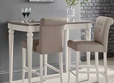 Upholstered Bar Stool Faux Leather (Pair)
