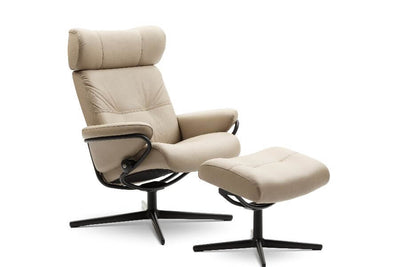 Stressless Berlin Leather Chair & Stool Stressless