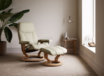Stressless Classic Consul Leather Chair & Stool