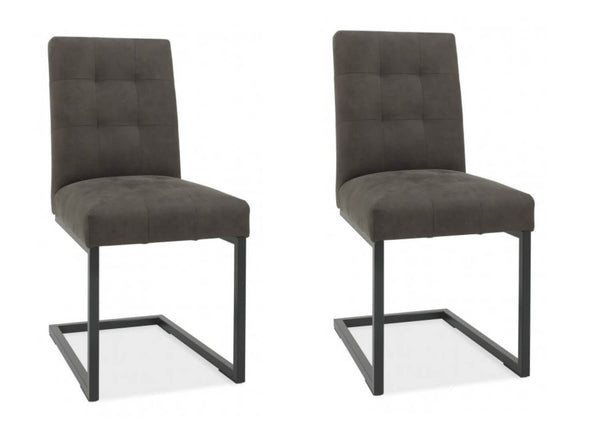 Monterrey Cantilever Chair Grey Fabric (Pair)