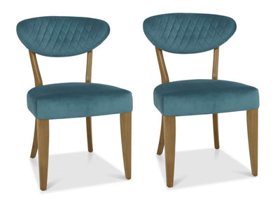 Eden Dining Chair Azure Velvet (Pair)