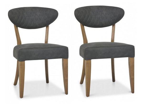 Eden Dining Chair Dark Grey Fabric (Pair)