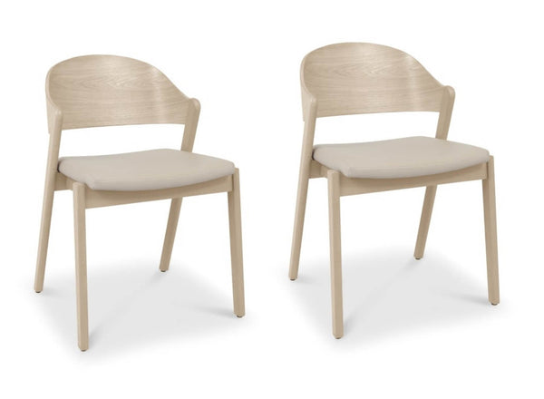 Velda Dining Chair Ivory Faux Leather