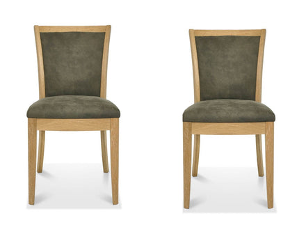 Chiswick Mocha Fabric Dining Chairs Pair