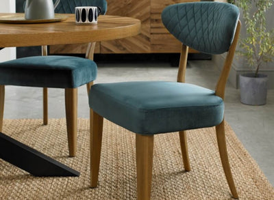 Eden Dining Chair Azure Velvet (Pair)