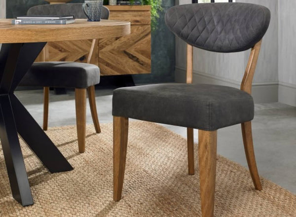 Eden Dining Chair Dark Grey Fabric (Pair)