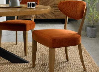 Eden Dining Chair Rust Velvet (Pair)