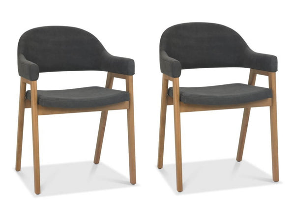 Cambridge Dining Chair Grey Fabric (Pair)