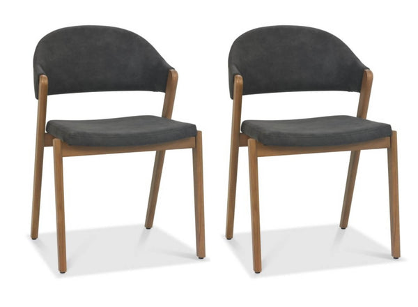 Cambridge Dining Chair Grey Fabric (Pair)