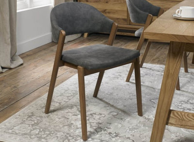 Cambridge Dining Chair Grey Fabric (Pair)