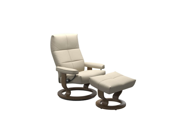 Stressless David Classic Base Leather Chair and Stool