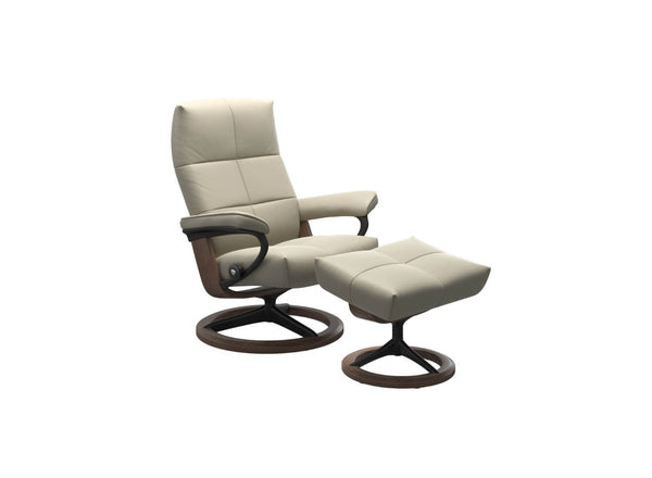 Stressless David Signature Base Leather Chair and Stool
