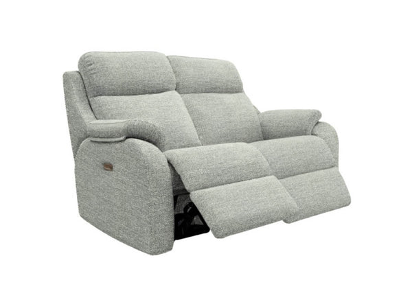 G Plan Kingsbury Fabric Power Recliner 2 Seater Sofa with Headrest and Lumbar