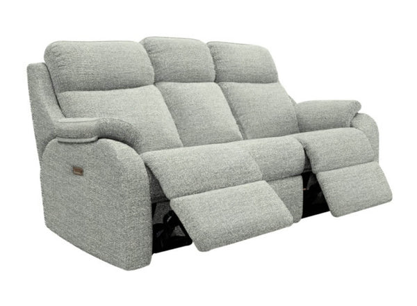 G Plan Kingsbury Fabric Power Recliner 3 Seater Sofa with Headrest and Lumbar