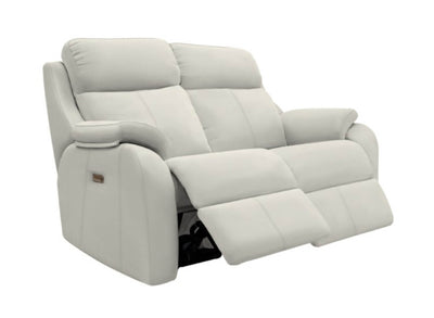 G Plan Kingsbury Leather Power Recliner 2 Seater Sofa with Headrest and Lumbar