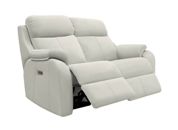G Plan Kingsbury Leather Power Recliner 2 Seater Sofa with Headrest and Lumbar