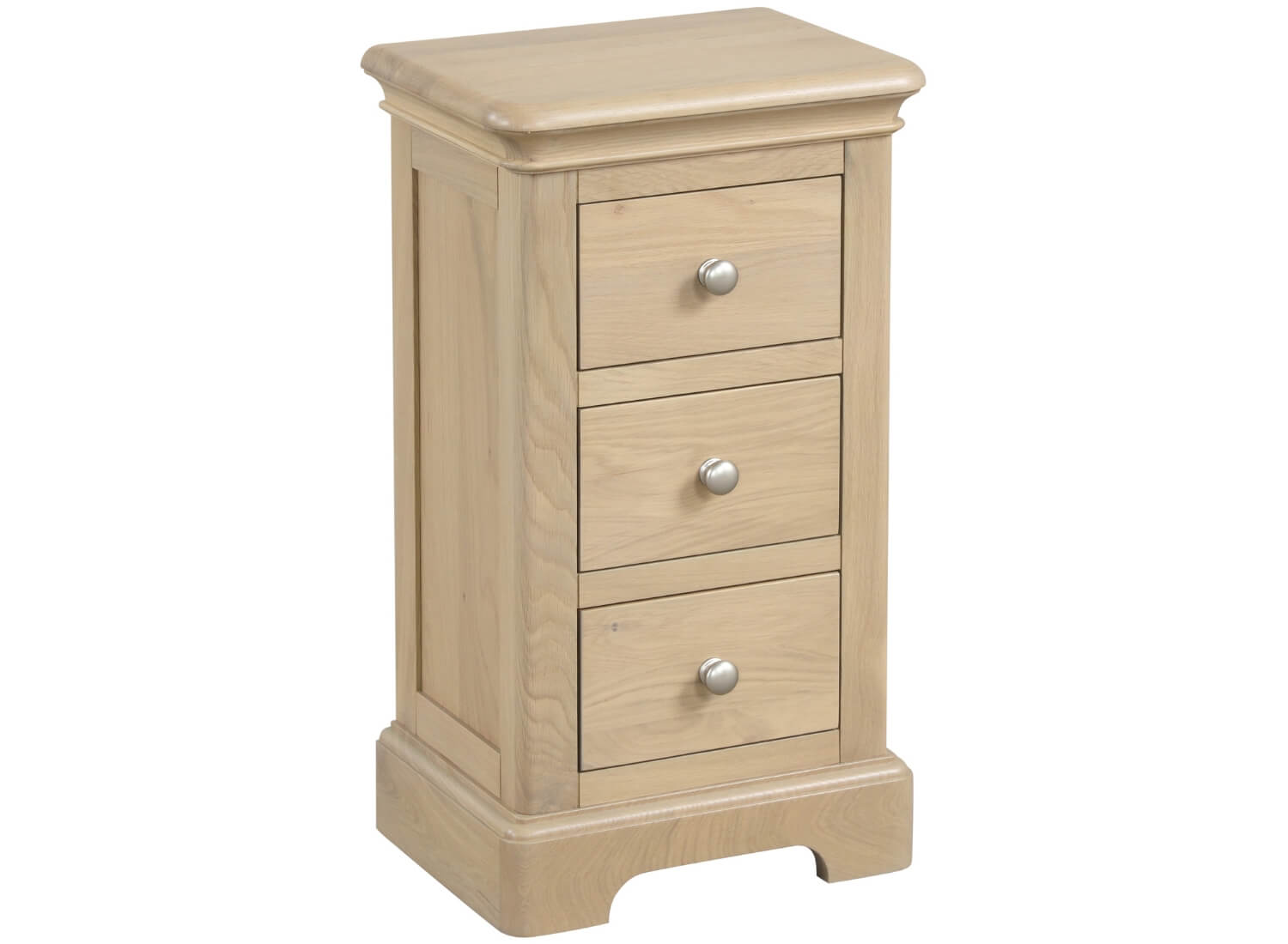 Ledbury Oak 3 Drawer Compact Bedside – Ward Brothers Furniture