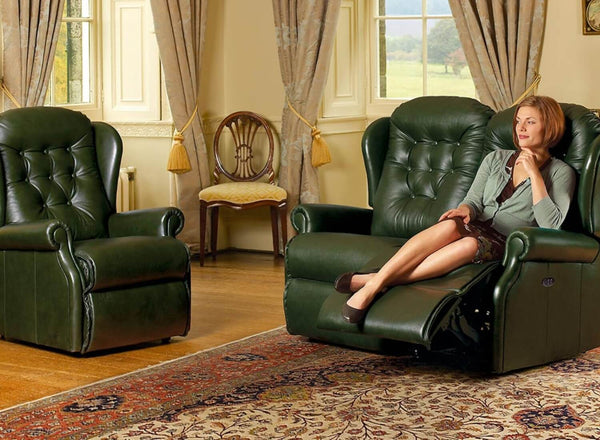 Sherborne Lynton Leather Fixed 2 Seater Sofa