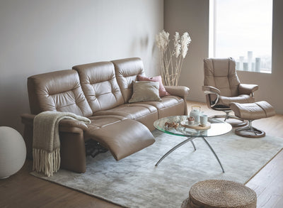 Stressless Mary Leather Power Reclining 3 Seater Sofa
