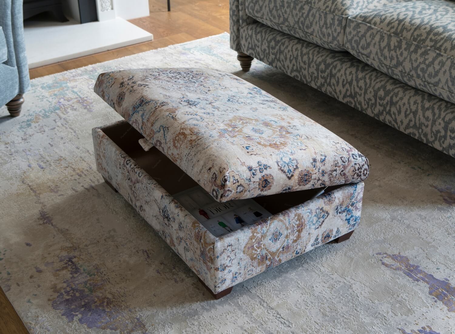 Parker Knoll Large Storage Fabric Footstool – Ward Brothers Furniture