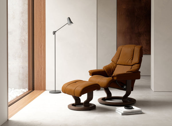 Stressless Signature Reno Leather Chair & Stool