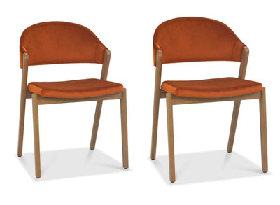 Cambridge Dining Chair Rust Velvet (Pair)