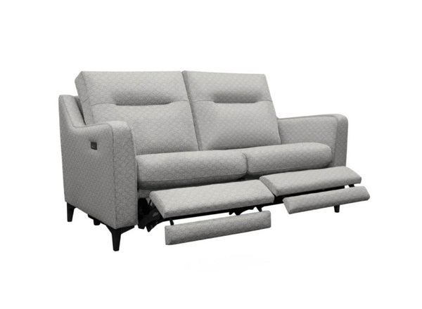 G Plan Austen Small Fabric Sofa with Double Power Footrest