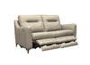 G Plan Austen Leather Small Sofa with Double Power Footrest