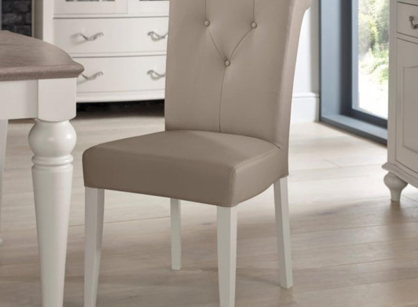Marianne Upholstered Dining Chair Faux Leather (Pair)
