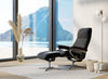 Stressless View Cross Base Leather Chair and Stool