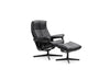 Stressless David Cross Base Leather Chair and Stool