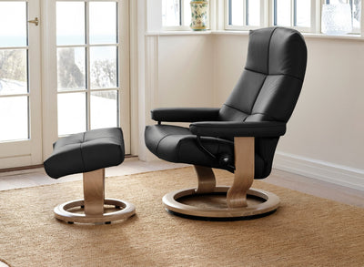 Stressless David Classic Base Leather Chair and Stool