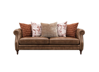 Winslet Leather 3 Seater Pillow Back Sofa