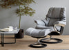 Stressless Reno Signature Base Leather Chair and Stool