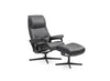 Stressless View Cross Base Leather Chair and Stool