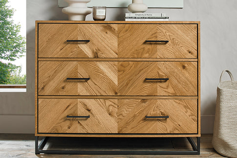 Chevron 3 Drawer Wide Chest Ward Brothers