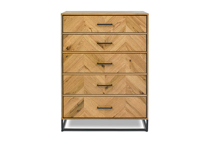 Chevron 5 Drawer Tall Chest Ward Brothers