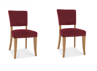 Monterrey Crimson Velvet Chair Pair Ward Brothers