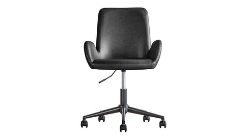 Faraday Swivel Chair Charcoal Leather Ward Brothers